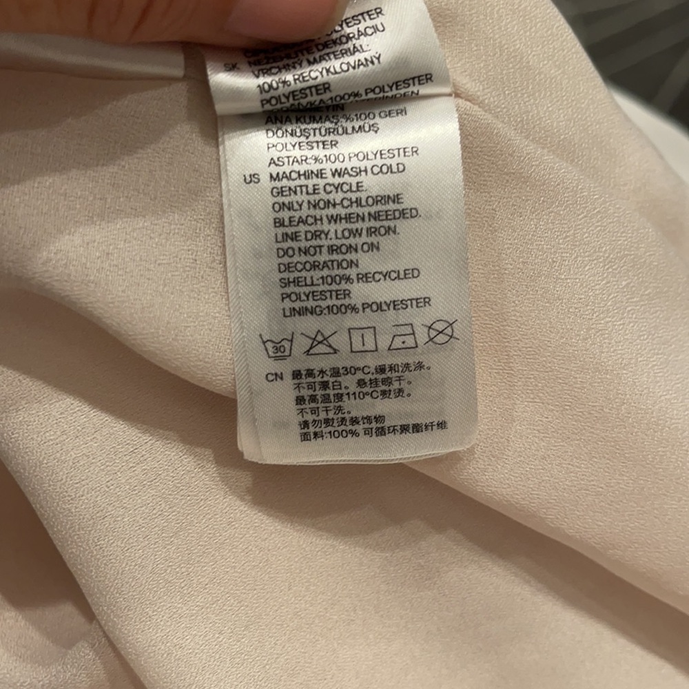 H&M Conscious Collection Ruffle Cream Muslin water fall Dress - Picture 7 of 9
